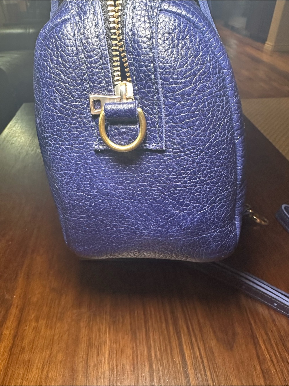 Portland Leather Sloan Doctor Bag “Oversized” Blue Pebbled Leather Satchel NWT - Picture 8 of 15